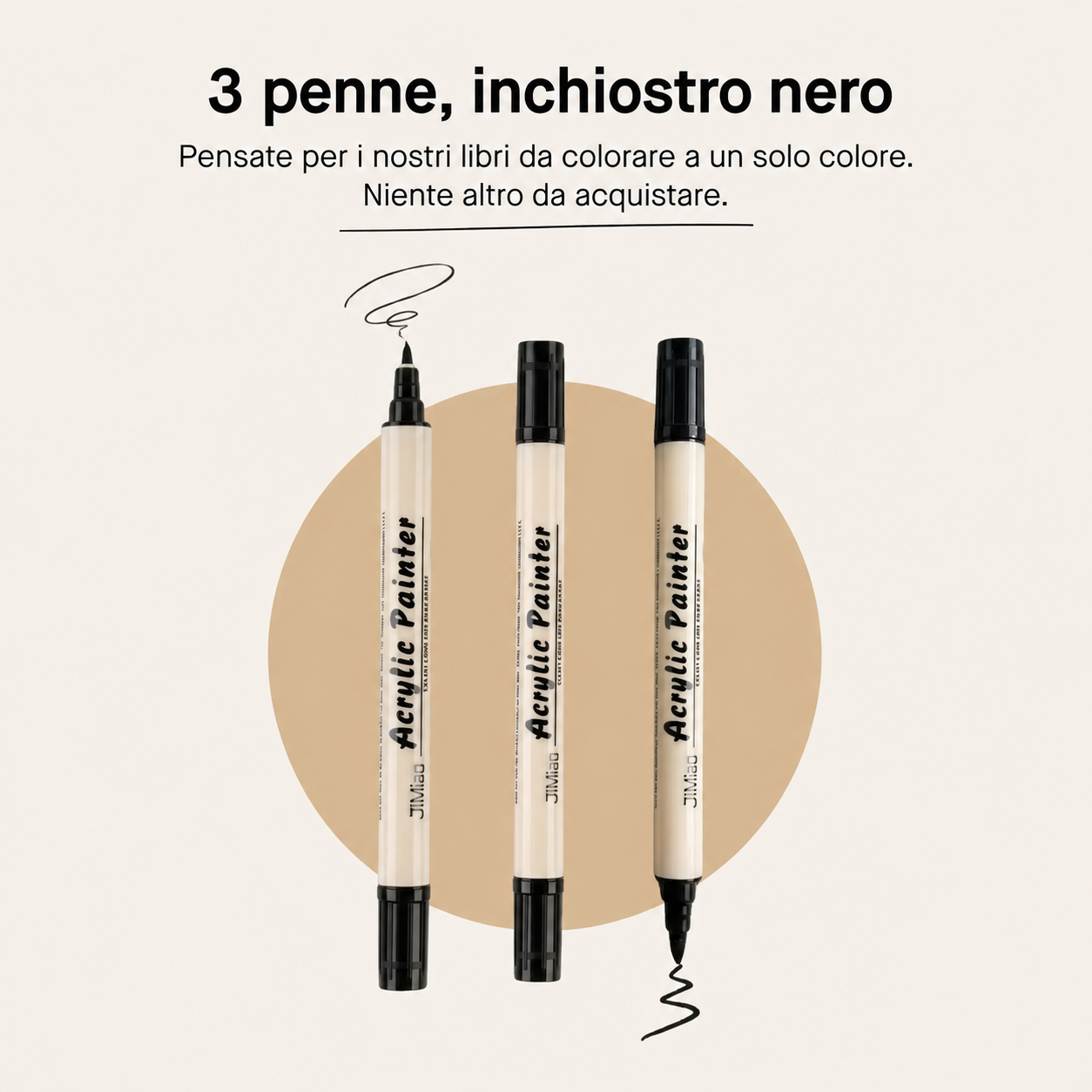 3 pennarelli brush a doppia punta