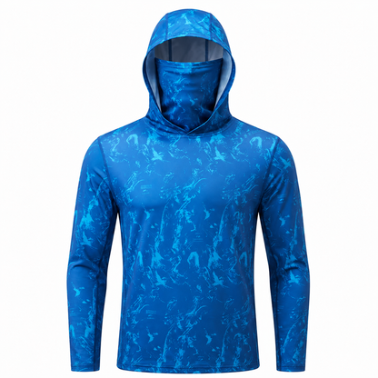 Felpa da Pesca Anti-UV UPF 50+ con Passamontagna Integrato